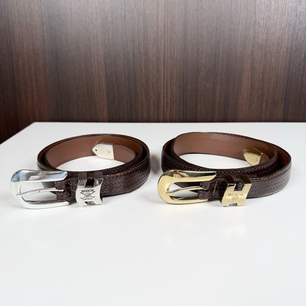 Vintage 90s Buick Golf Leather Dress Belt Promo - Lot Of 2 - Measures 39"